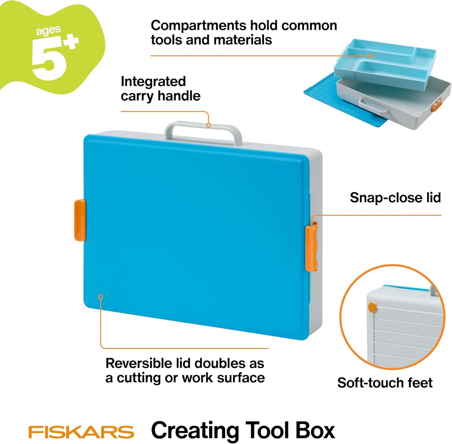 Fiskars Kids Junior Paper Trimmer – Turquoise Safe and Easy Paper Cutter for Crafting and School Projects 7 x 11.5 Inches