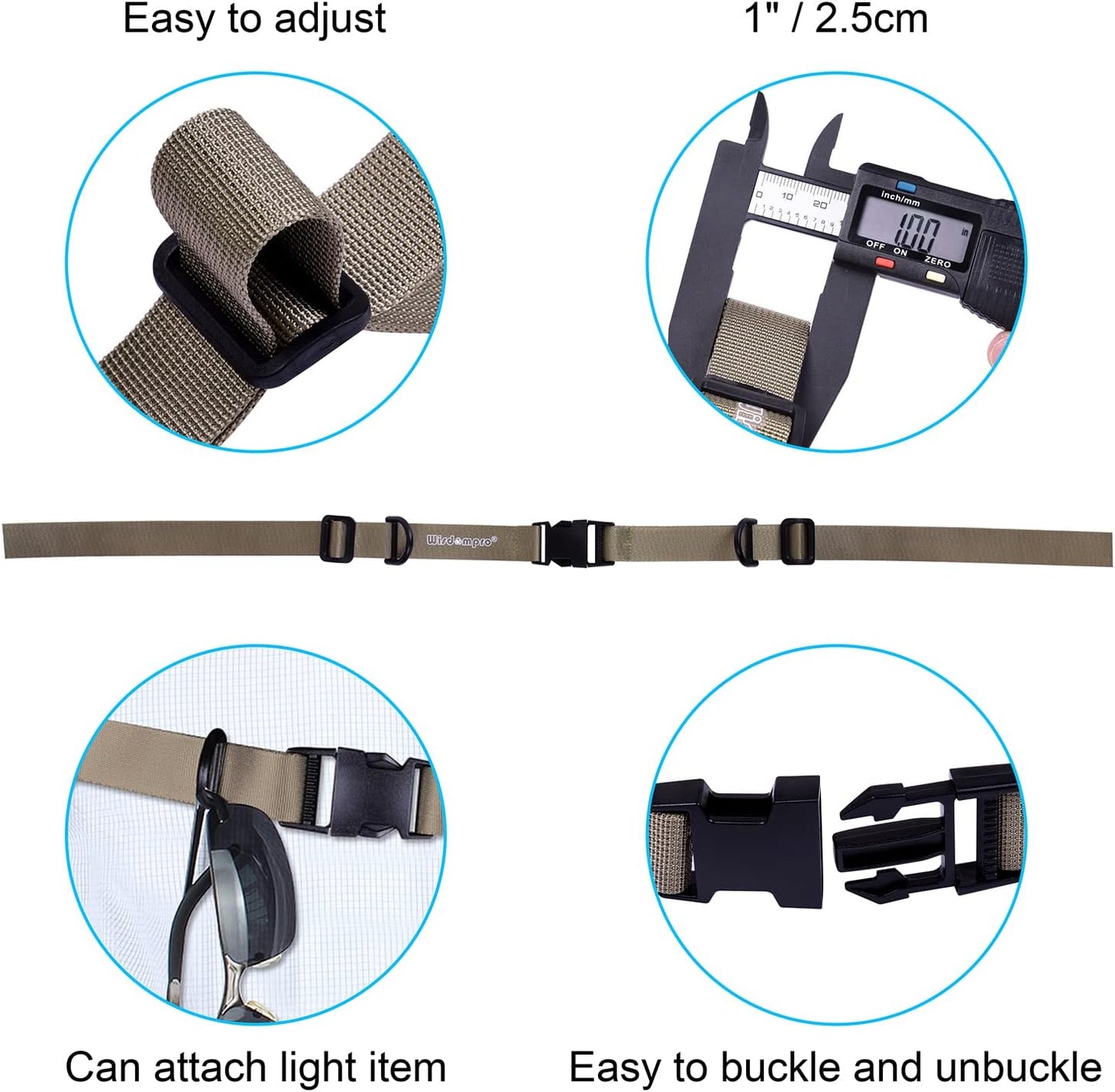 Wisdompro Backpack Chest Strap, Heavy Duty Adjustable Backpack Sternum Strap Chest Belt with Quick Release Buckle