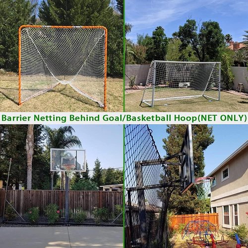 Wiseek 10'x40' Baseball Softball Backstop Nets, Heavy Duty Sports Netting Barrier Net #18 Nylon Baseball Netting Black Net