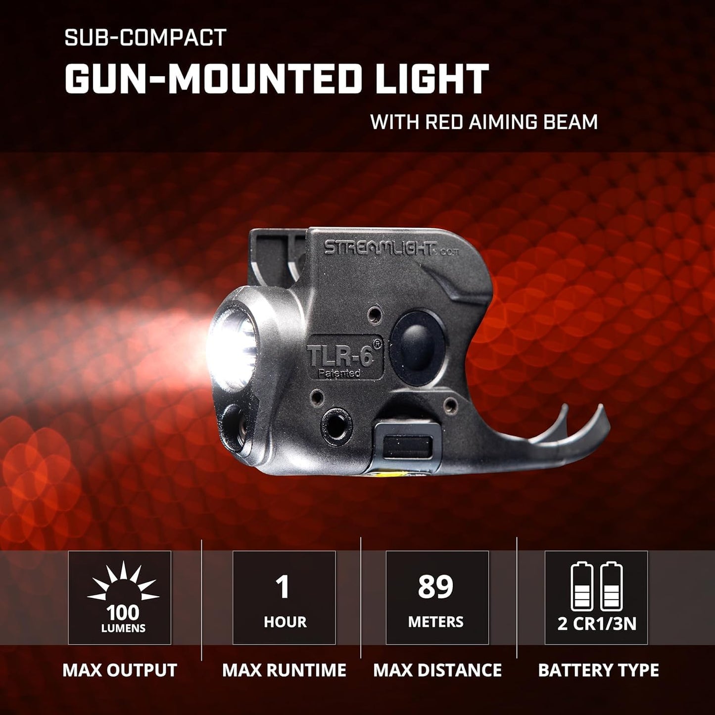 Streamlight 69276 TLR-6 100-Lumen Tactical Weapon Light with Integrated Red Aiming Laser Designed Exclusively and Solely for Kimber Micro .380ACP Only, Black