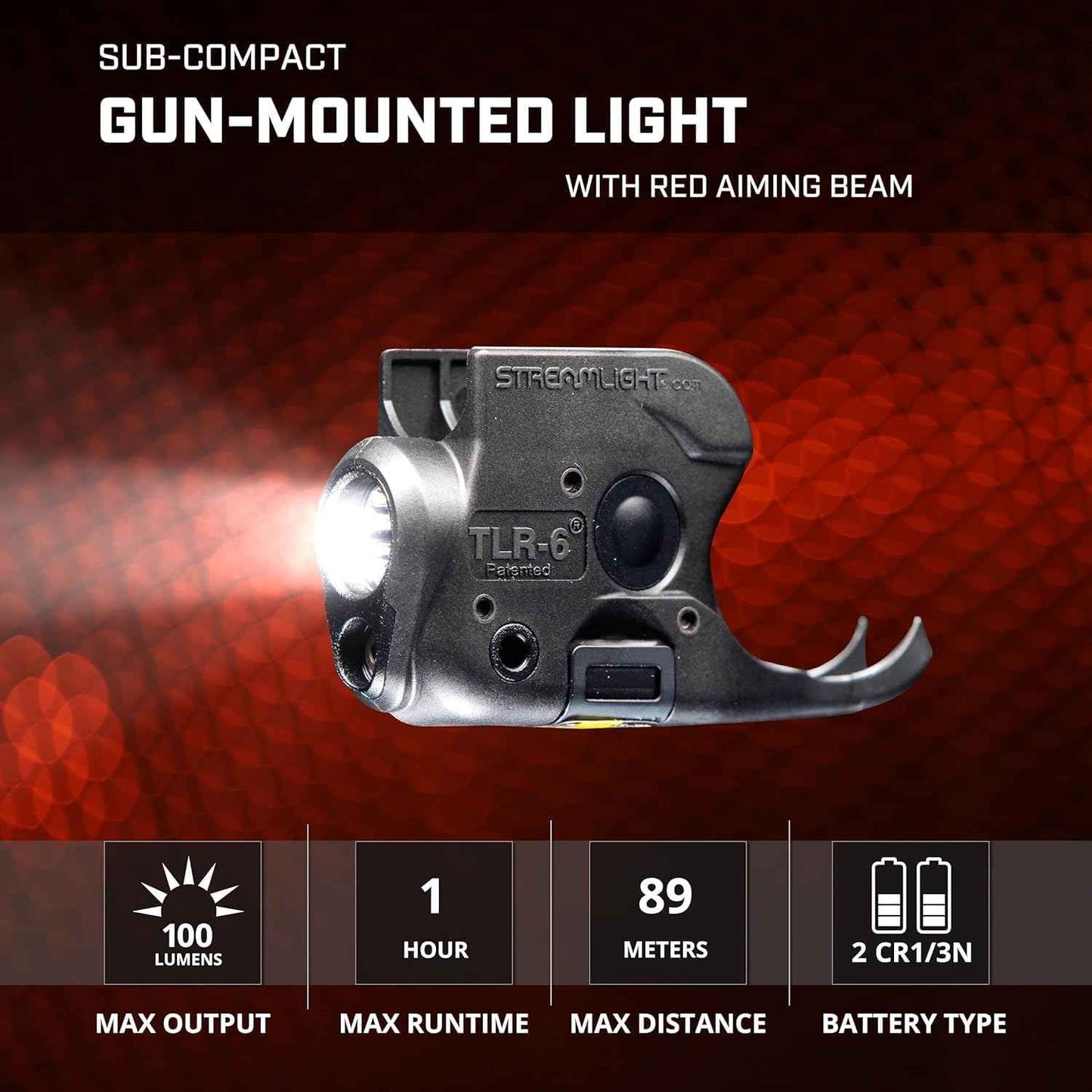 Streamlight TLR-6 Tactical Weapon Light with Red Laser for Kimber Micro .380ACP - 100 Lumens