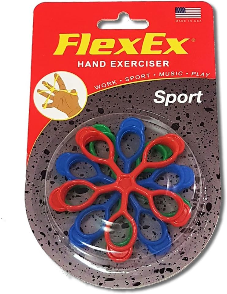FlexEx® Sport Patented Hand Exerciser, Made in USA, Hand Grip Strengthener, for Sport and Music, Law Enforcement Hand Exerciser