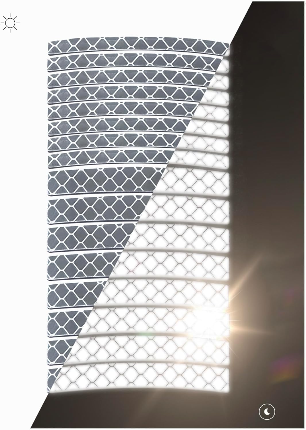 330 Reflective Stickers for Hard Surfaces Oval 5 Pack - Bicycle Frame, Helmet, Stroller, Scooter, Pedals - 5 Sheets - 3.5 x 5.5 Inch Sheet - 150 Retro Reflective Stickers 330 Candle Power