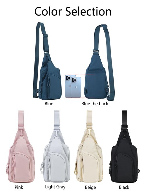 Niumike Small Sling Bag Crossbody Chest Bags Daily Backpack with Adjustable Straps for Women Men Casual Outdoor Traveling Hiking, Blue