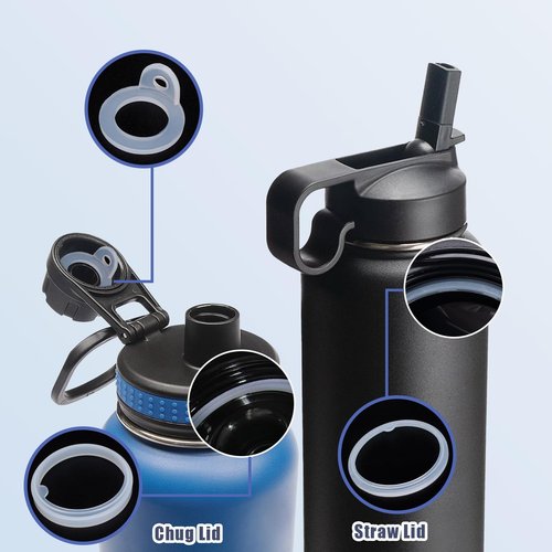 Dexspoeny 9Pcs Silicone Gasket with Tweezers Replacement for Takeya Lid Bottles, Water Bottle Gasket Replacement O Rings for Thermoflask 24oz/32oz/40oz/64oz Insulated Stainless Steel Water Bottle Lid