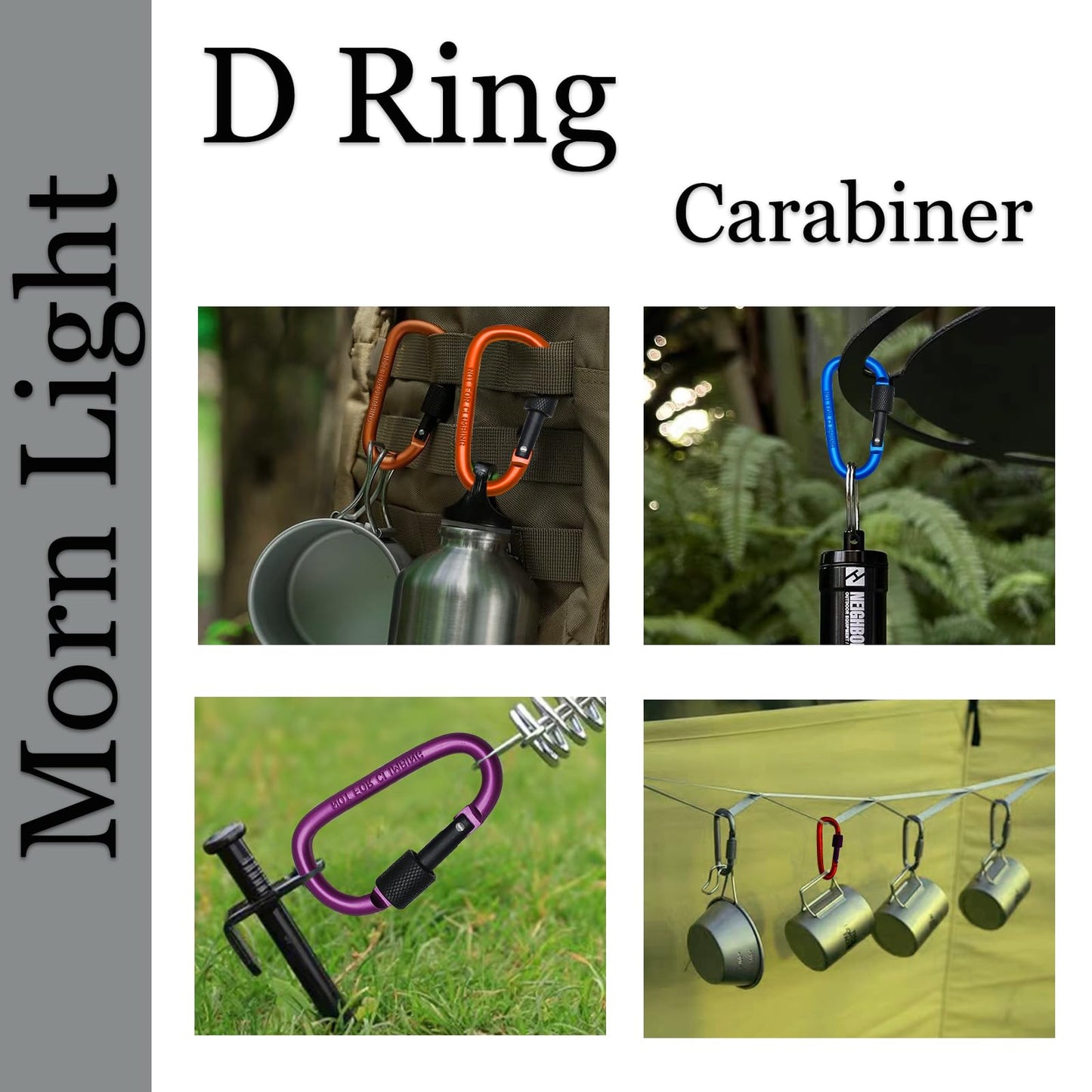 6 Pack Small Locking Carabiner Clips - 3 Inch Aluminum Alloy D-Ring Key Hooks with Twist Lock, Secure for Keys, Pet Leash, Travel Accessories (Not for Climbing)(Multicolor1)