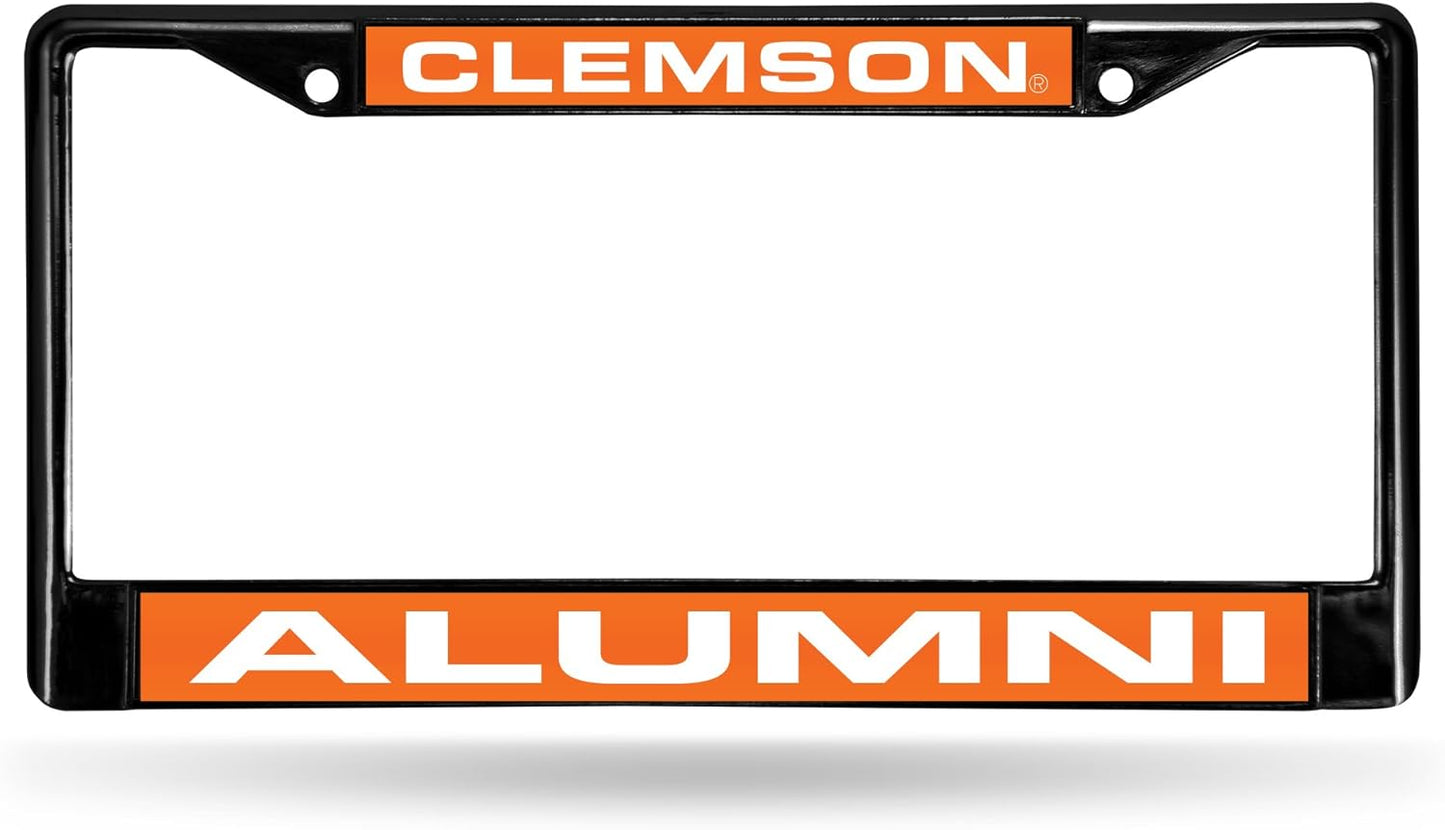 NCAA Black Laser Cut Chrome License Plate Frame for Car/Truck/SUV - 12x6" Auto Accessory