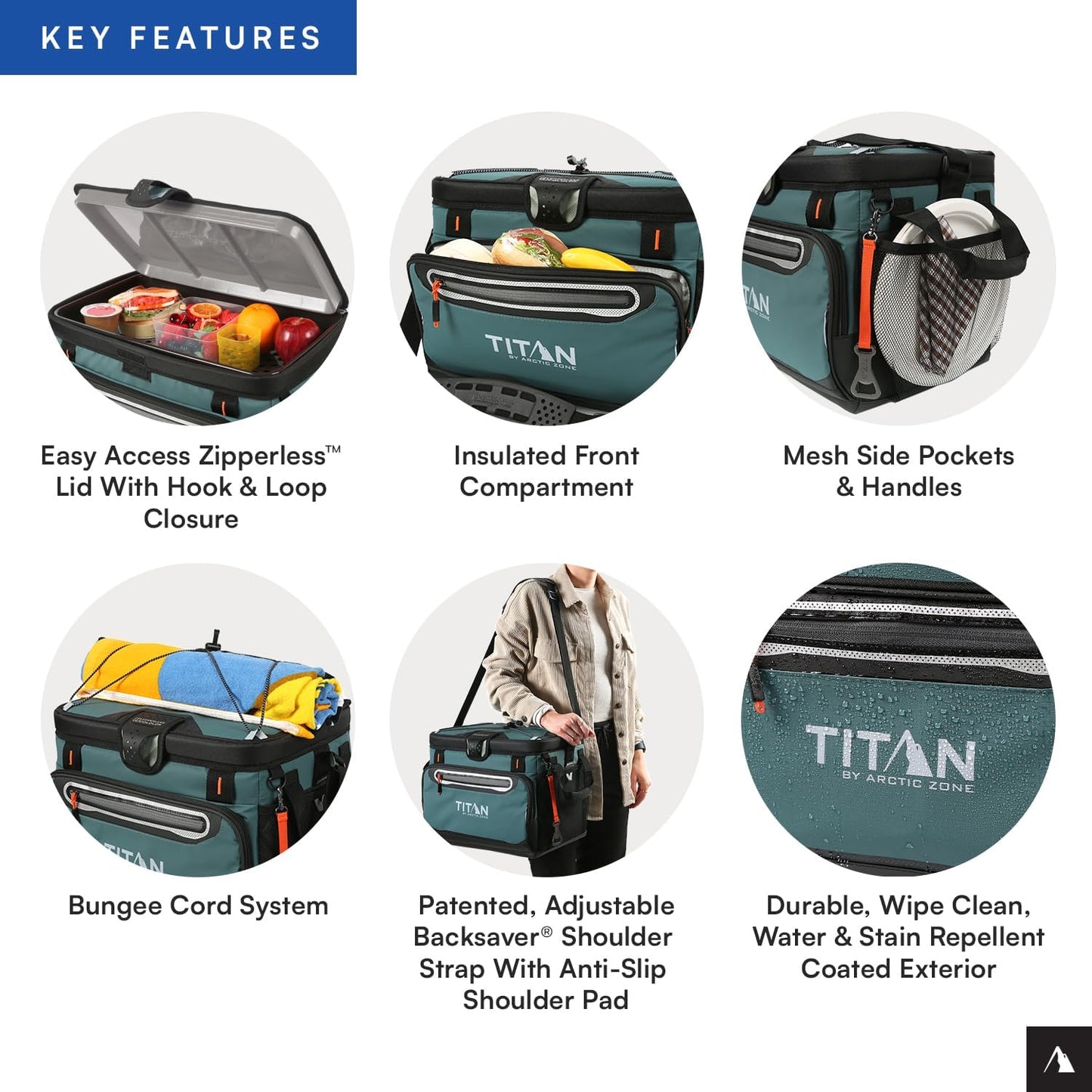 Titan by Arctic Zone 30 Can Zipperless Soft Cooler with HardBody Liner