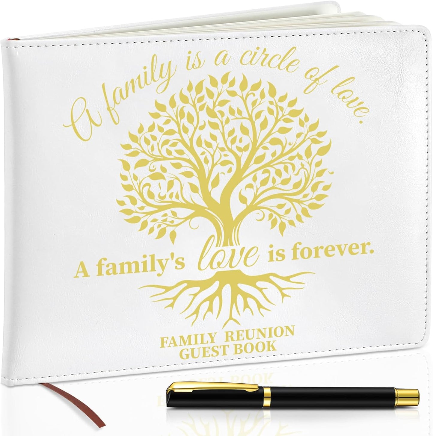 Patelai Family Reunion Party Favors Decorations Family Reunion Guest Book Sign in Good Tree Guest Book Gathering Decorations with Pen, 112 Pages(Trendy)