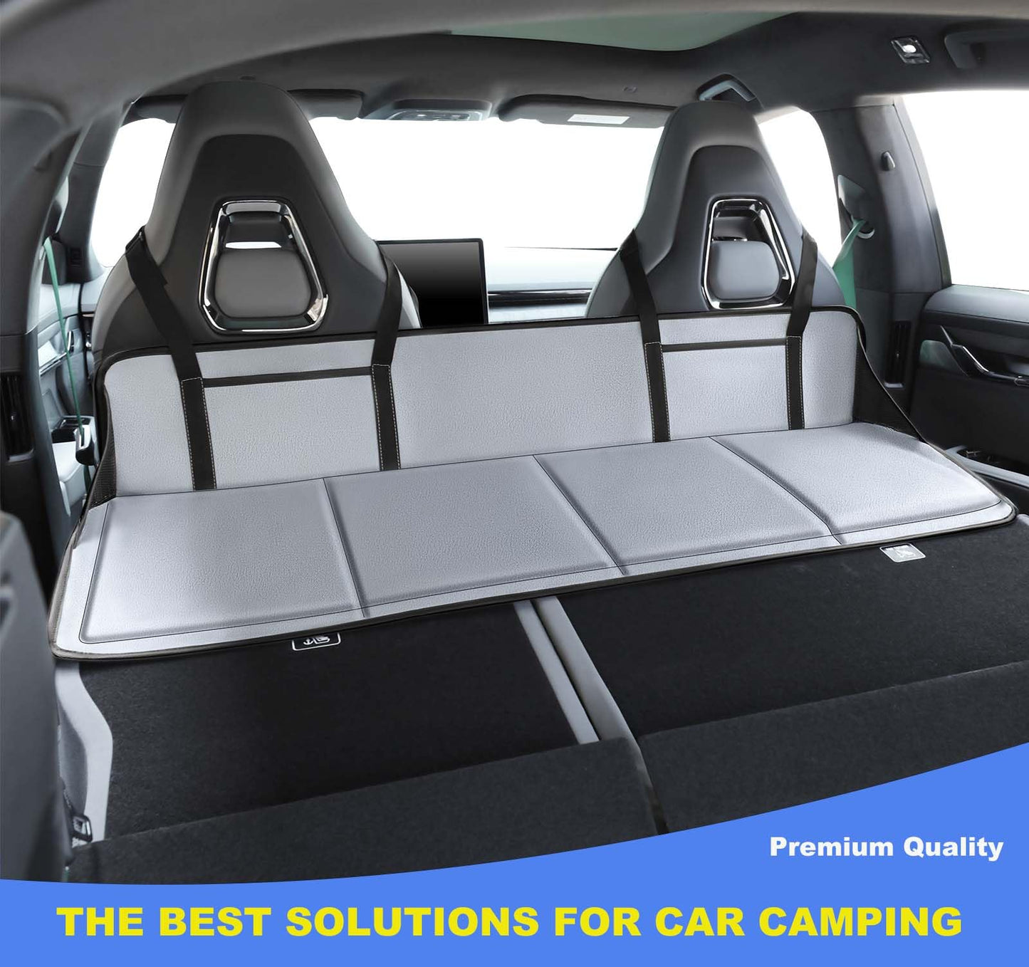 (Gray) Car Camping Essentials, Increase Trunk Space, for Car Camping & Travel, Fits Tesla Y/3,SUV with Full Flat Cargo Like RAV4,CRV,X-Trail,Outback,Highlander,Kuga,Cherokee,Equinox