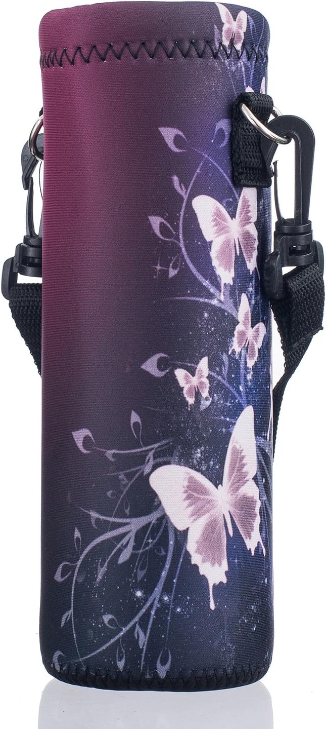 Insulated Neoprene Water Bottle Carrier | 24oz/32oz Sling Holder for Walking