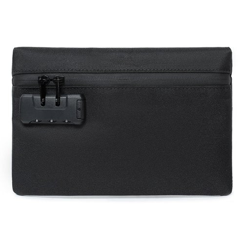 Tactical Tool Bag with Combination Lock - 9.4" x 6.5" Zippered Range Tool and EDC Gear Pouch - Nylon Organization Pouch for Storage, Travel, Office (Black)
