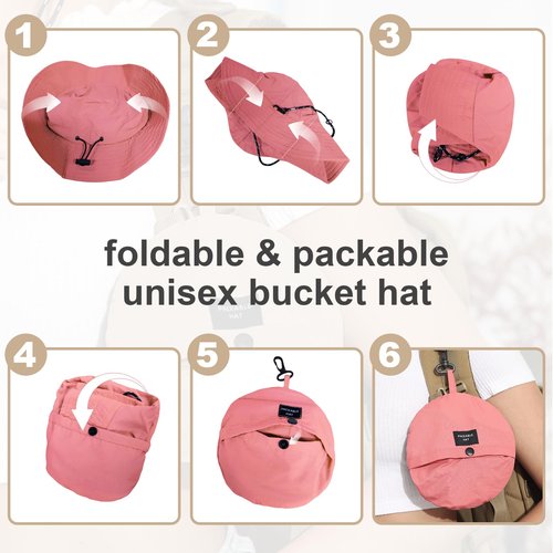 Womens Packable Waterproof Bucket Hat Men UV Protection Sun Hat, Watermelon