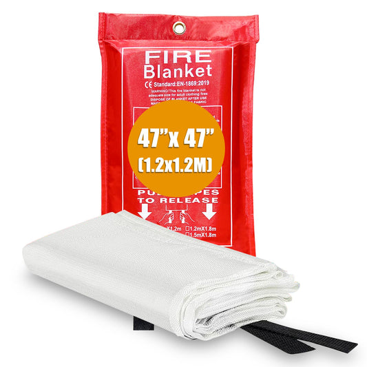 Firstop Fire Blanket, 47”x 47” Fire Extinguisher Blankets for Home & Kitchen, High Heat Resistant Fire Suppression Blankets for Home Safety, Grill, Car, Office, Warehouse, and Camping
