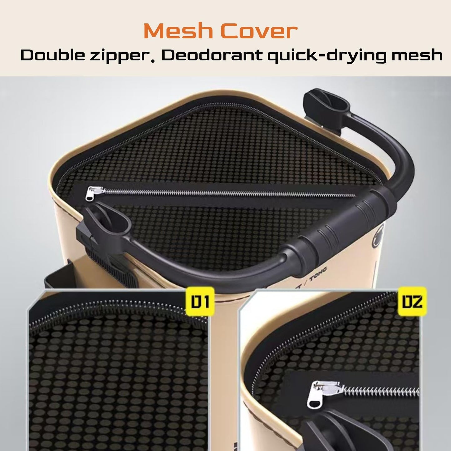 Foldable Fishing Bucket, Portable Fishing Water Pail, 13L/3.43Gal, for Hiking Fishing Camping Traveling Boating with Meters Rope