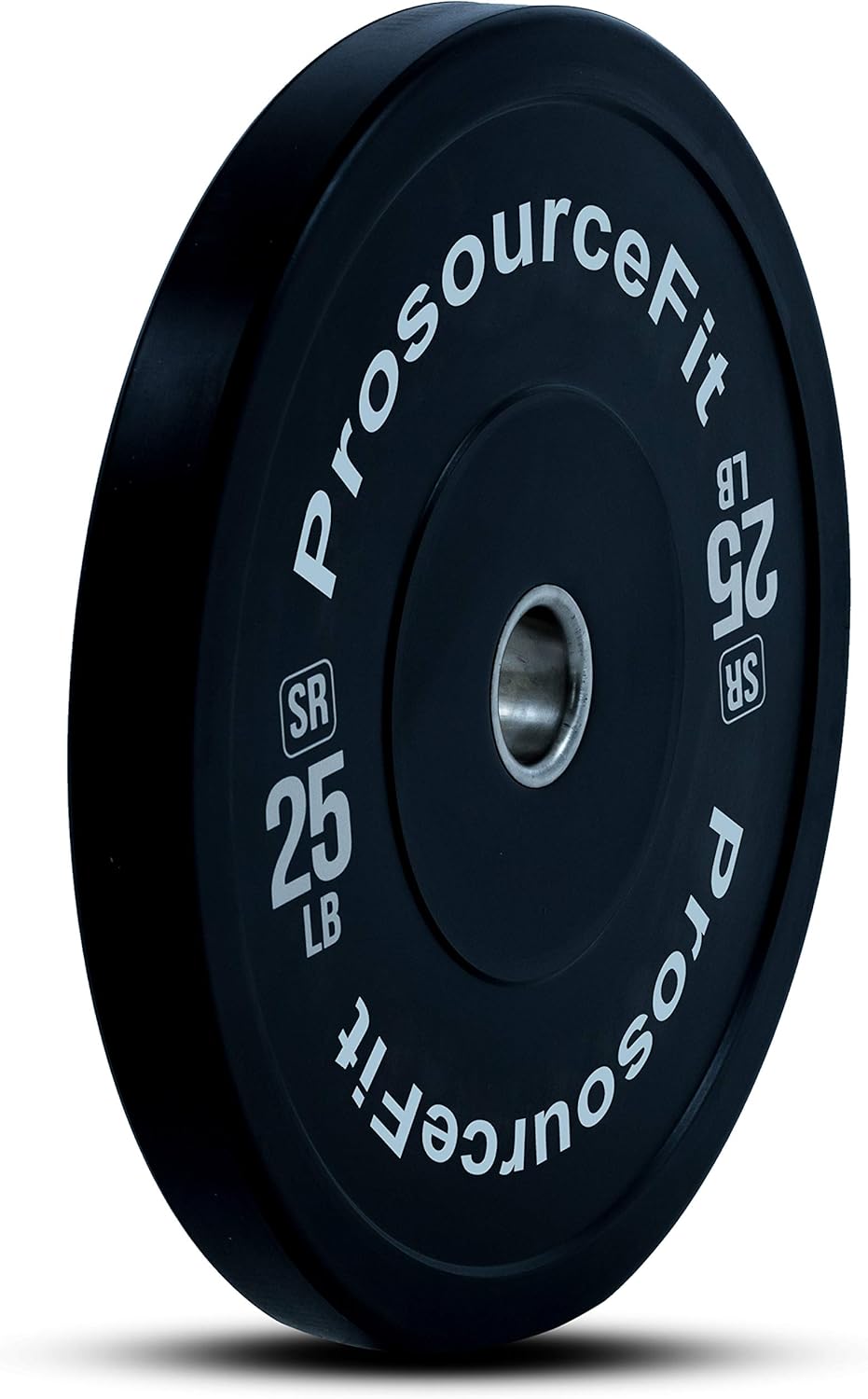 ProsourceFit Solid Rubber Bumper Plates (Sold Individually) with Steel Insert, 25lb, Power Lifting, Strength Training