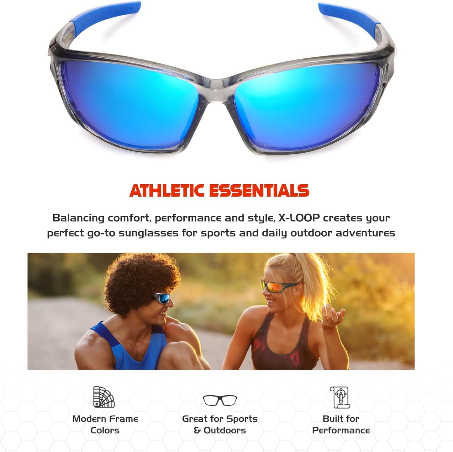 Polarized Sports Sunglasses for Men - UV400 Protection for Baseball, Running, Cycling & Golf