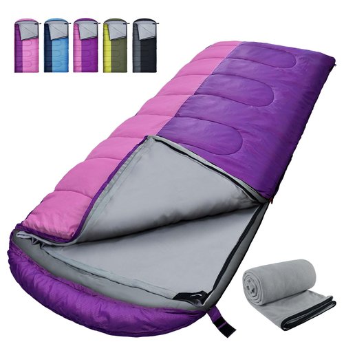 WKFAMOUT 0 Degree Sleeping Bags Waterproof with Fleece Liner XL for Adults Machine Washable Cold Weather Sleeping Bag with Compression Sack for 4 Season Camping