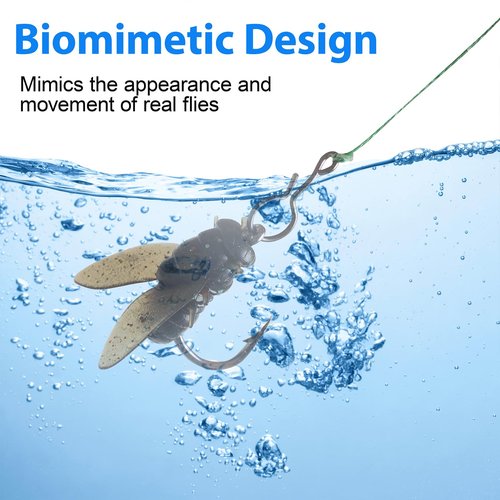 Bionic Fly Fishing Bait, Flies Fishing Lures Kit Trout Jigs Swimbaits Dry Flies Fly Fishing Lures Fish Attractant Fly Fishing Hook for Saltwater Freshwater Bass Panfish 15mm