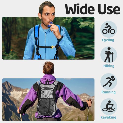 Cunno 2 Pieces Insulated Hydration Backpack Water Backpack Hiking Backpack with 2L Water Bladder Cycling Water Pack for Men Women Running Hiking Cycling Camping Climbing, 2 Colors