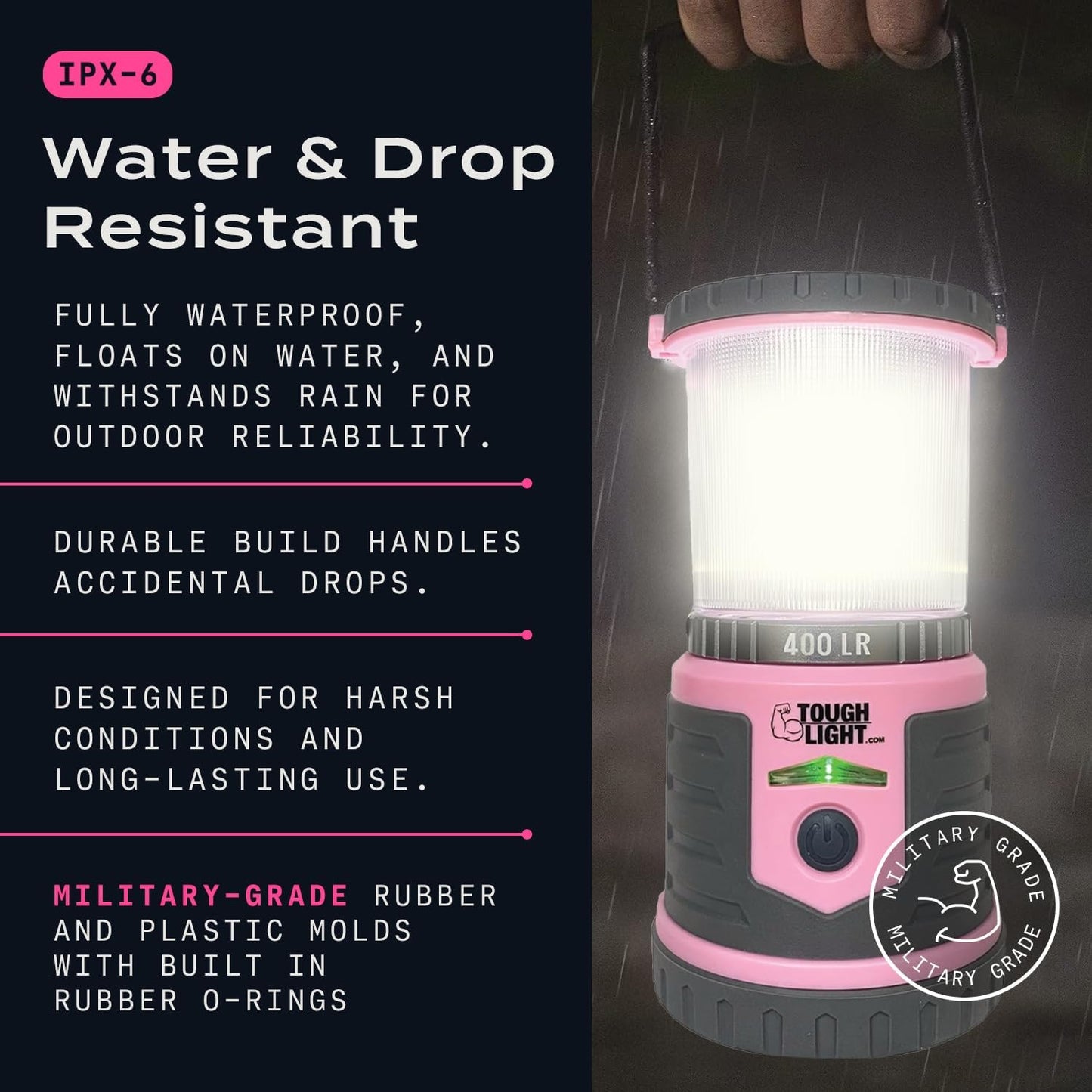 USB Rechargeable Camping Lantern, 400 Lumens LED Lantern, Hanging Tent Lamp, 6000mAh Power Bank, 200 Hour, 6 Modes, for Outdoors & Emergency