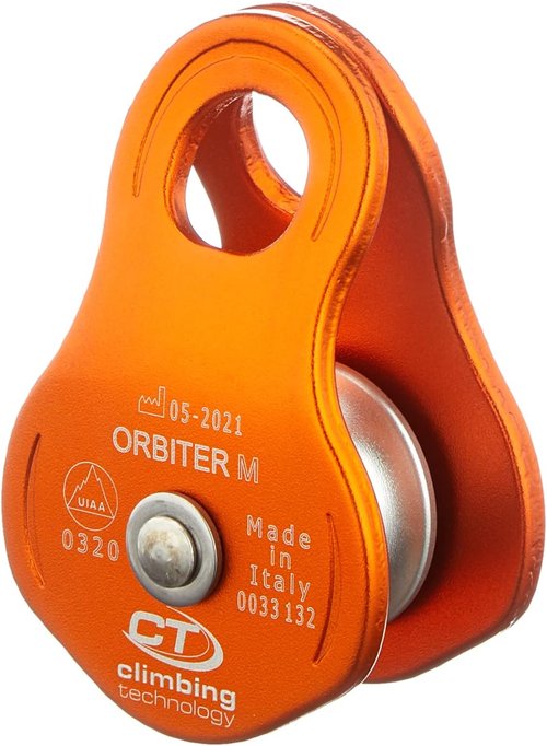 Climbing Technology Orbiter M Pulley - Durable Orange Climbing Gear for Ropes