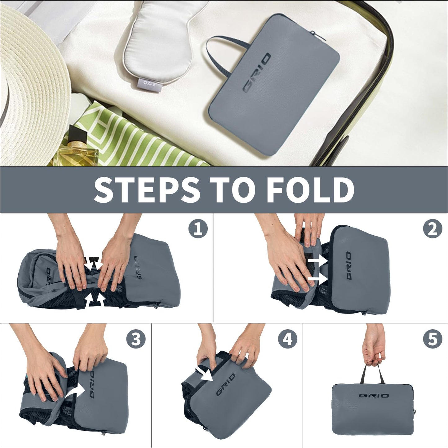 40L Lightweight Hiking Backpack for Men and Women, Packable Backpack for Travel Outdoor Sports Camping (grey)