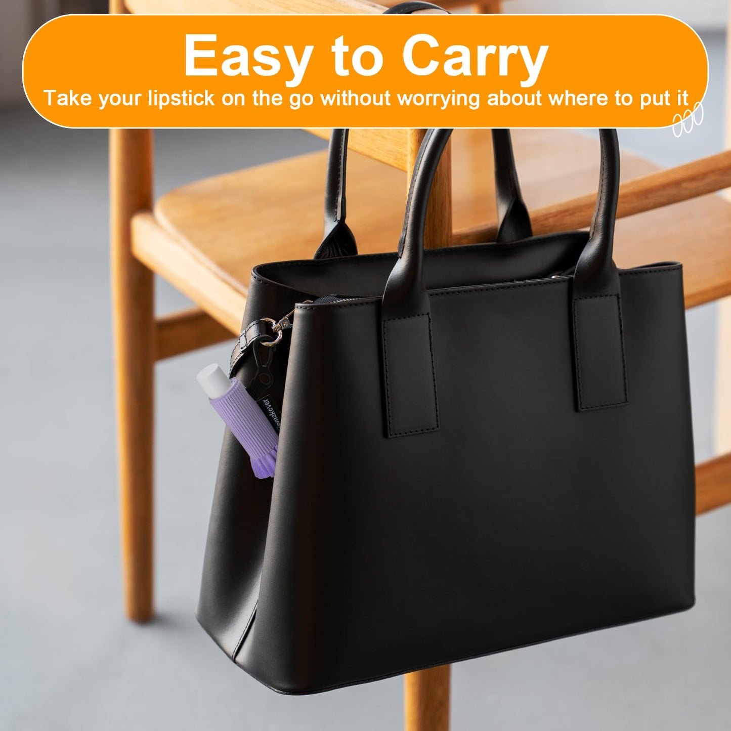 5 Pack Compact Clip-On Lip Balm Holder Keychain, Tight-Knit Elastic Lipstick Holder Sleeve, Minimalist Design Lip Gloss Lipstick Stretchable Key Chain Holder (Black/Beige/Pink/Blue/Purple)