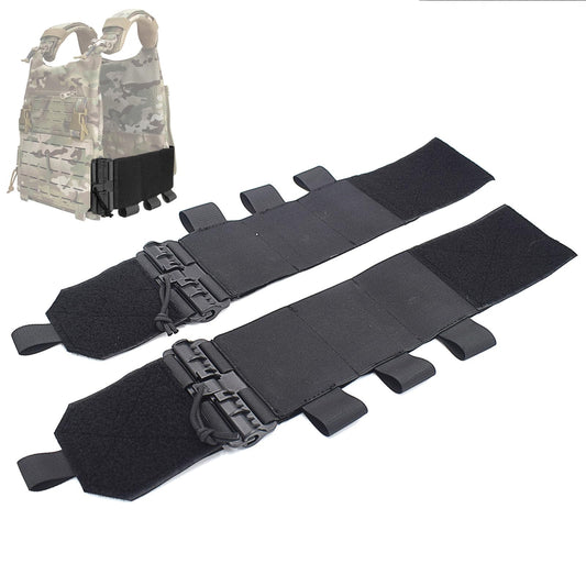 DCOFXGM Quick Release Cummerbund Mounting Strap for Vest Elastic Cummerbund Quick Disconnect Buckles with Triple Mag Pouch (Black)