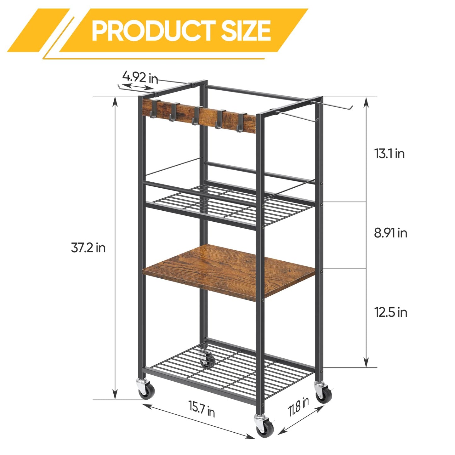 Home Gym Storage Rack, Heavy Duty Yoga Mat Holder Workout Equipment Storage Organizer Weight Rack with Hooks & Wheels for Dumbbells Kettlebells Dumbbell Yoga Block Foam Rollers Yoga Strap Resistance