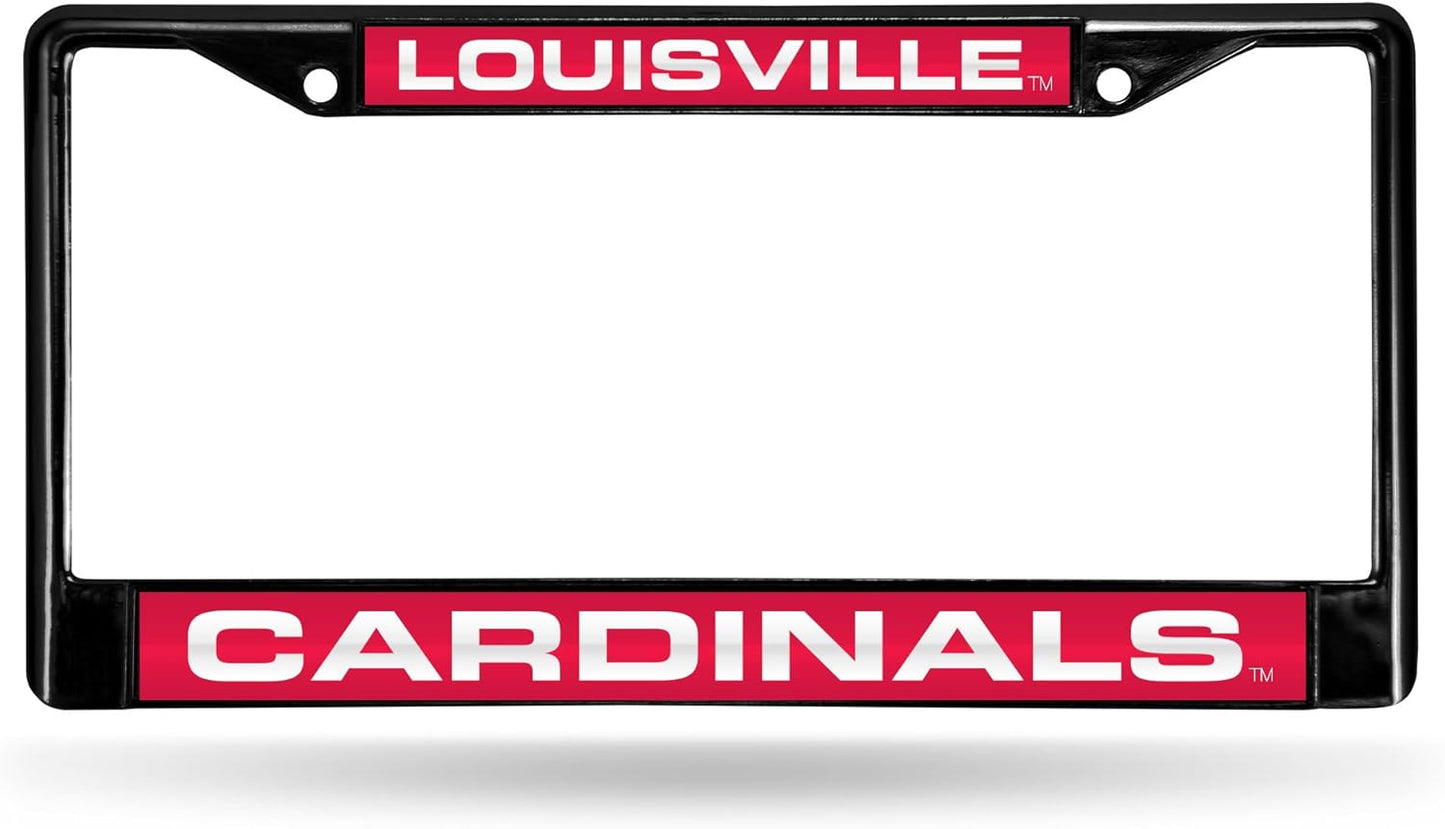 Rico Industries NCAA Black Laser Cut Chrome Frame 12" x 6" Black Laser Cut Chrome Frame - Car/Truck/SUV Automobile Accessory