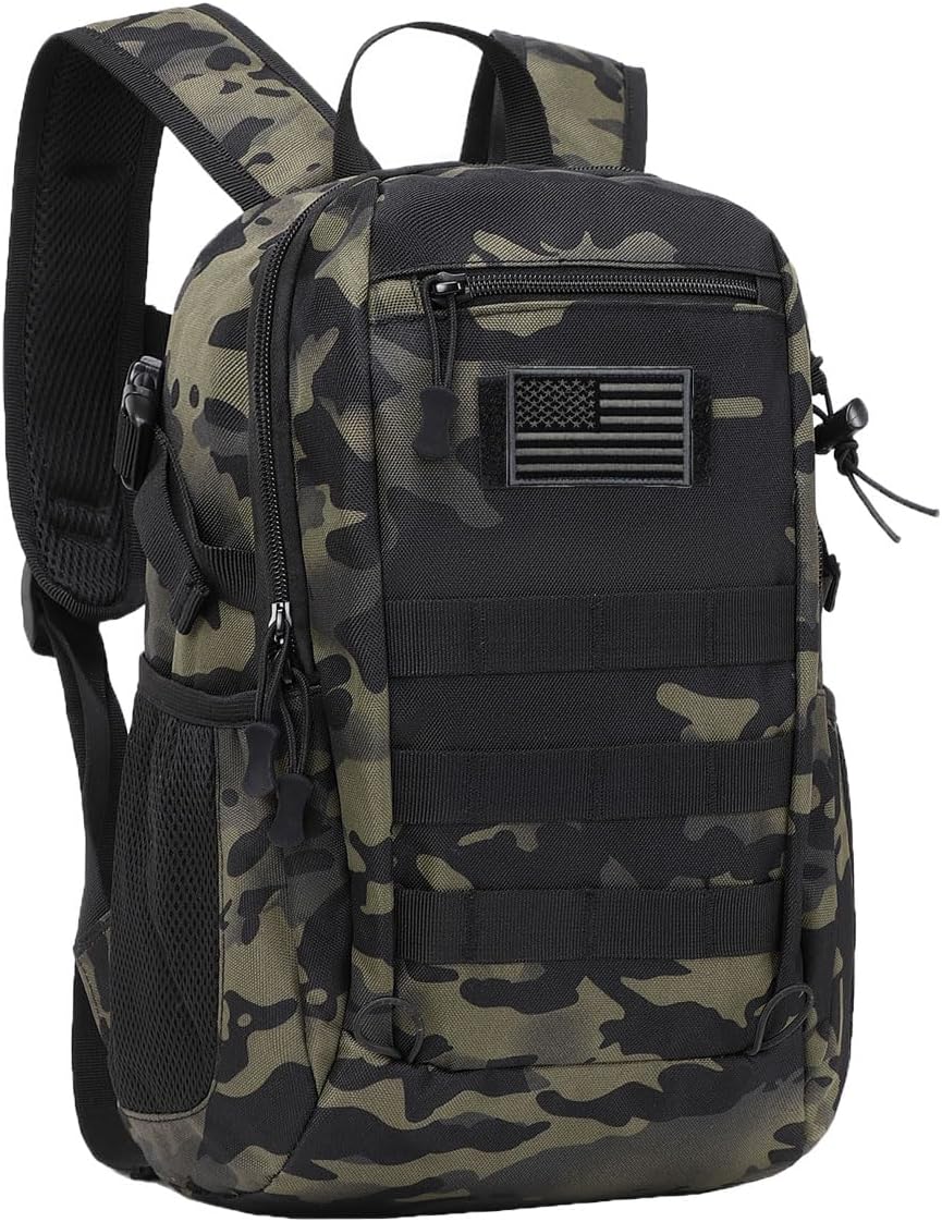 ArcEnCiel 10L/20L Mini X-Small Tactical Backpack MOLLE Daypack Gear Pack Camping Bag with Patch