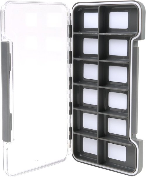 Maxcatch Super Slim Magnetic Back Waterproof Fly Fishing Box: 6, 12, or 18 Compartments(HB98B (12 Compartments))