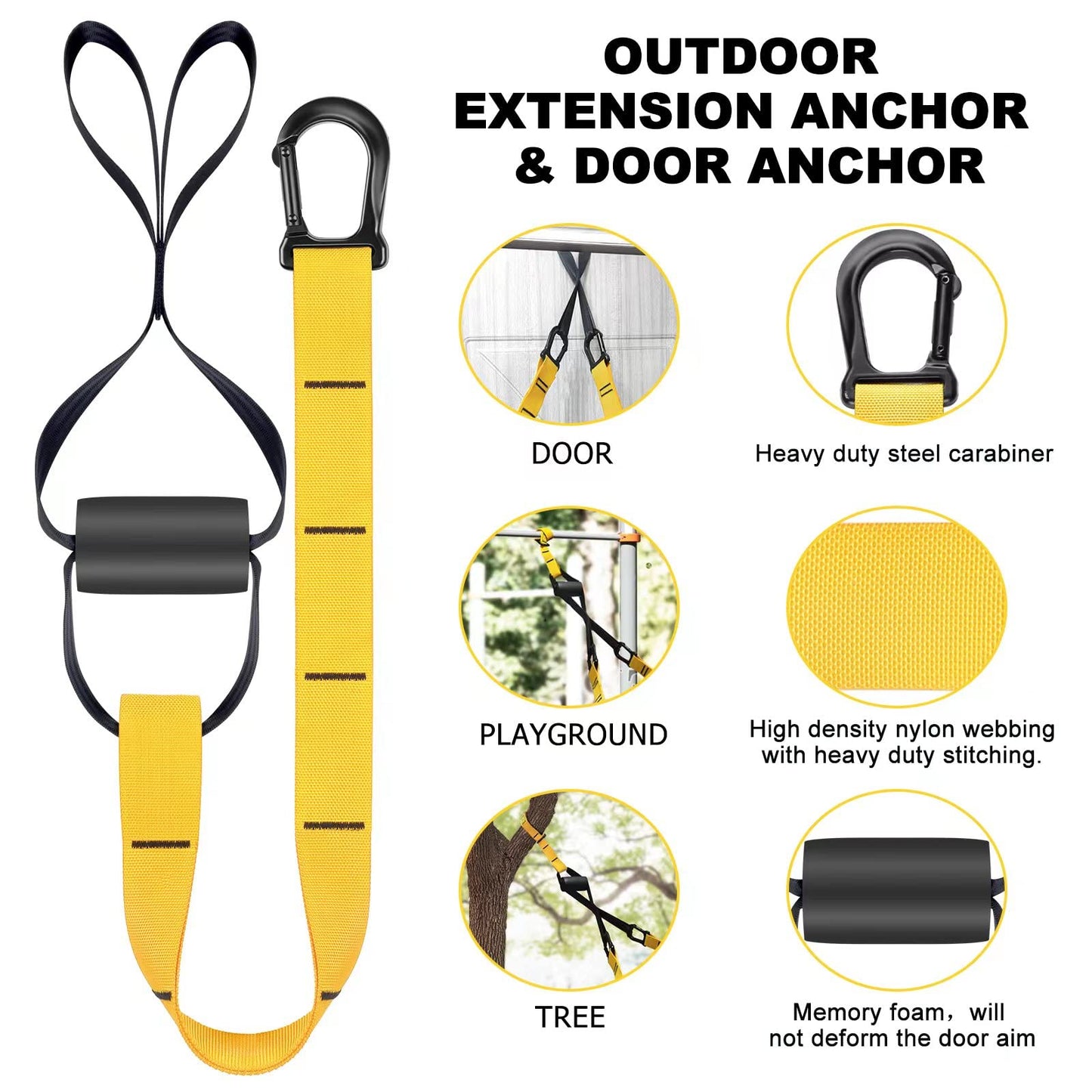 Rraining Kit, Workout Straps for Home, Adjustable Resistance Trainer with Handles, Door Anchor and Carrying Bag for Gym