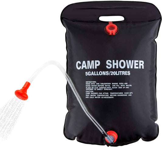 Portable Solar Camping Shower Bag - 5 Gallon Outdoor Shower for Hiking & Travel