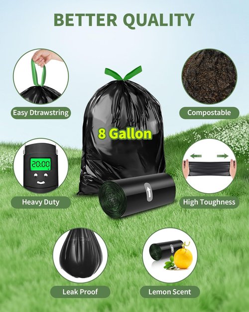Camping Toilet Bags Poo Gel Set, 25 Count Portable Toilet Bags with 15 Count Camping Toilet Gel, 8 Gallon Composting Toilet Bags Poo Gel for Portable Toilet Camping Outdoor Hiking