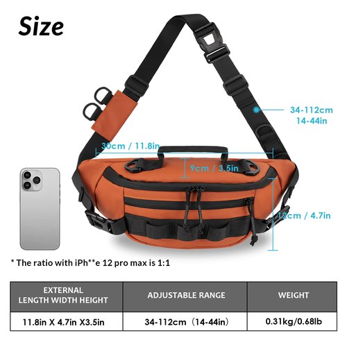 THKFISH Fishing Waist Pack,Fishing Tackle Bag Fanny Pack Waterproof Waist Bag for Women & Men Portable Fishing Sling Bag Outdoor Fly Fishing Bag