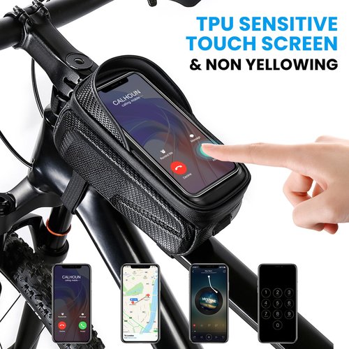 New Cell Phone Front Rack Bag Holder,Sturdy Design No Deformation,Waterproof,Bicycle Bag,Men's Bicycle Gift Gear,Cell Phone Organizer for Cell Phones up to 6.8"