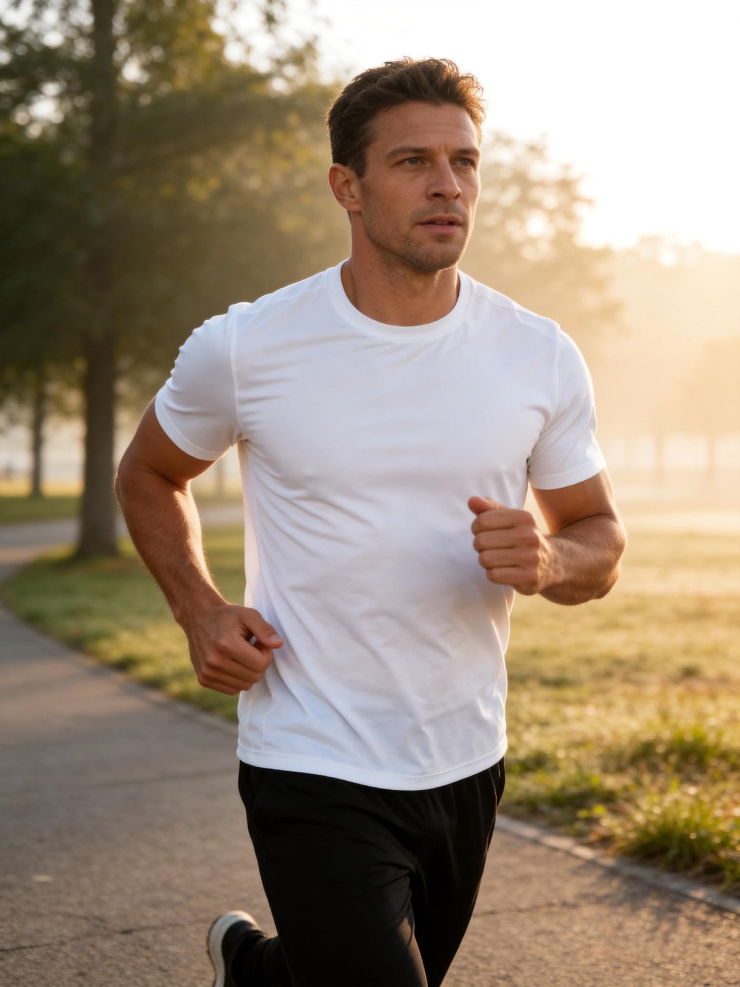 YumiDay Men's Dry Fit Workout Shirt, 4-Way Stretch Short Sleeve Gym Tee, High Elasticity Moisture Wicking Athletic Top for Running, Weightlifting & Training(White/02,L)