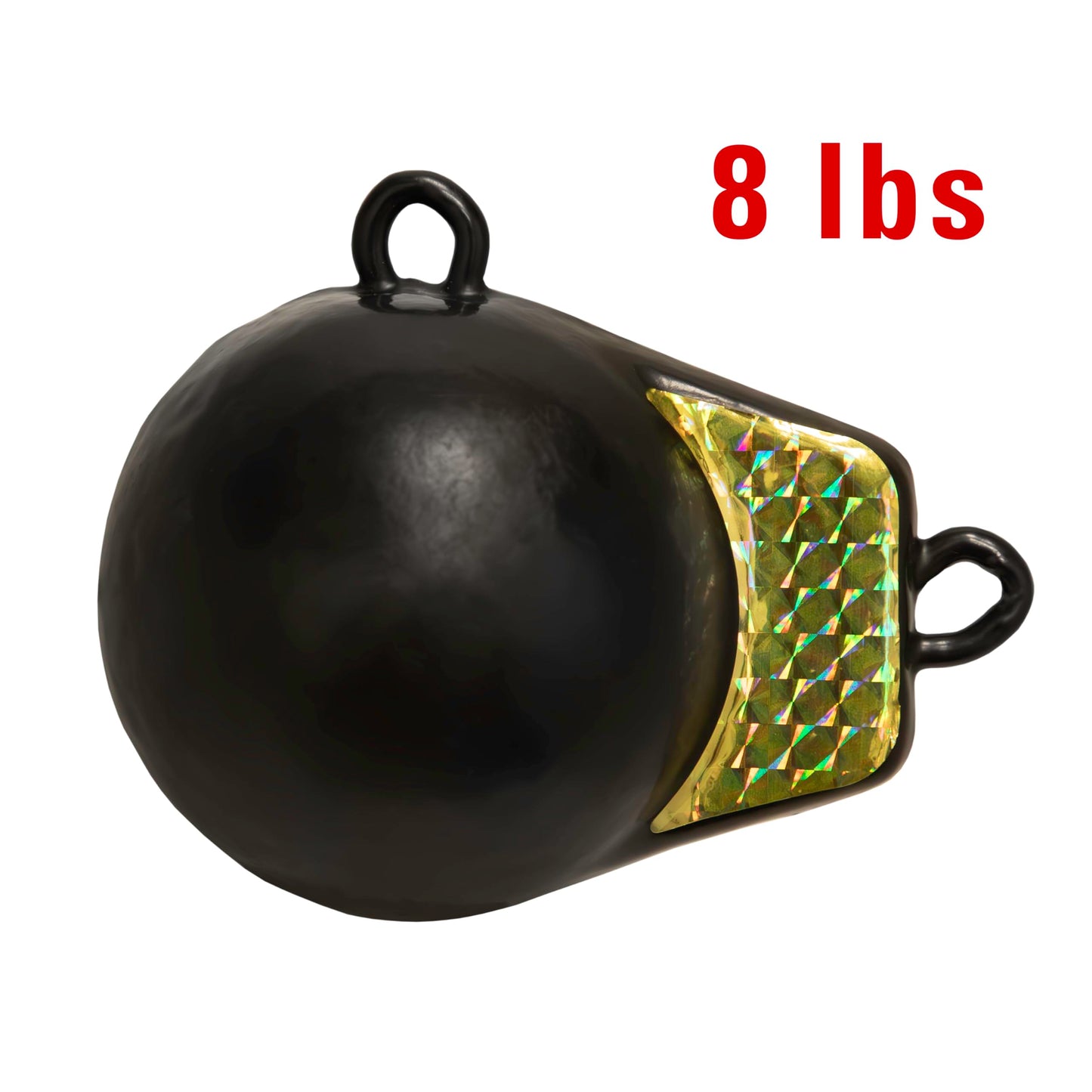 Extreme Max 3006.6952 Coated Ball-with-Fin Downrigger Weight - 8 lbs. with Gold Flash