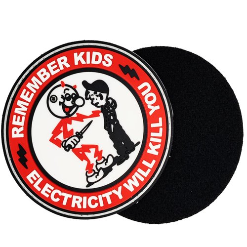 OVIFICEA Remember Kids Electricity Will Kill You Patches,Funny Military Tactical Patches PVC Rubber Morale Patch for Backpacks, Jackets,Vests, Helmet, Hats, Jeans