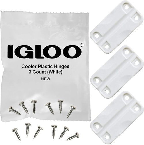 Igloo Cooler Plastic Hinges for Ice Chests (Set of 3) - Made in the USA - Standard Size - Contains UV Inhibitors