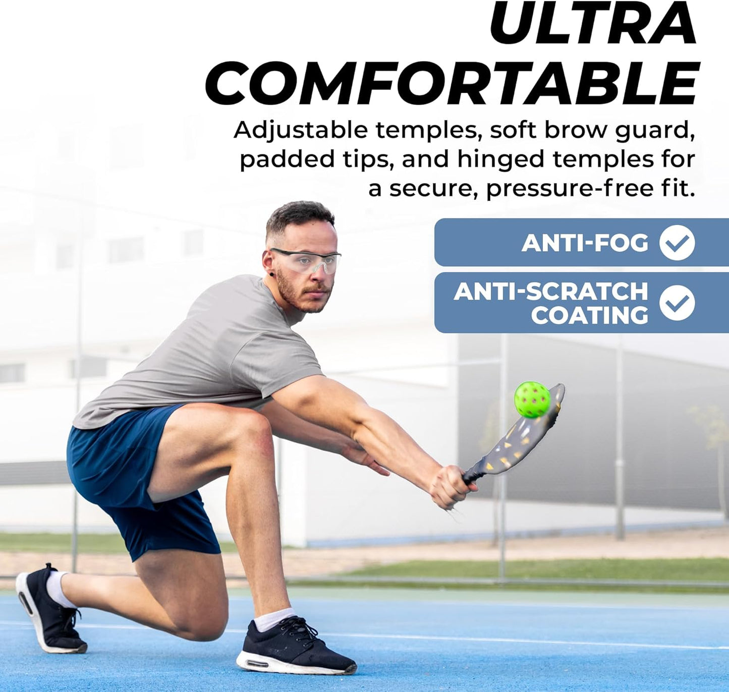 Tourna Specs Eye Guards for Enhanced Visibility and Protection in Tennis, Pickleball, and Golf