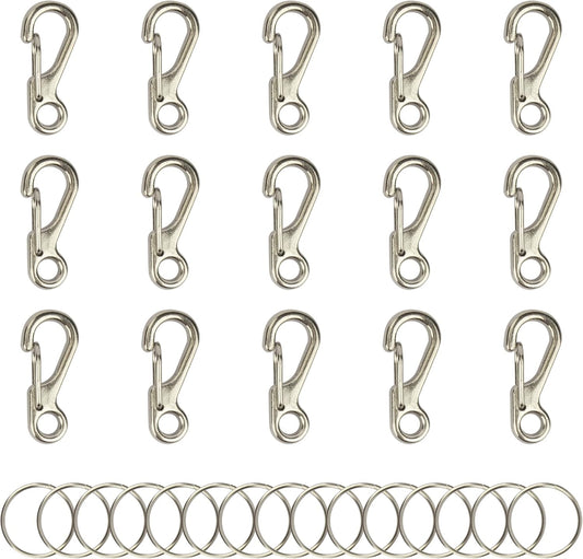 SWATOM Small Mini Carabiner Clip Tiny Spring Snap Hook Keychains Micro Carabiners for Paracord EDC Alloy Key Rings Outdoor Hiking Fishing Camping Backpack Accessories