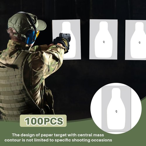 Leyndo Paper Shooting Targets Large Paper Rifle Targets Center Mass Silhouette for Range Shooting Training Qualification for Gun Pistol Rifle Practice(100 Pcs)