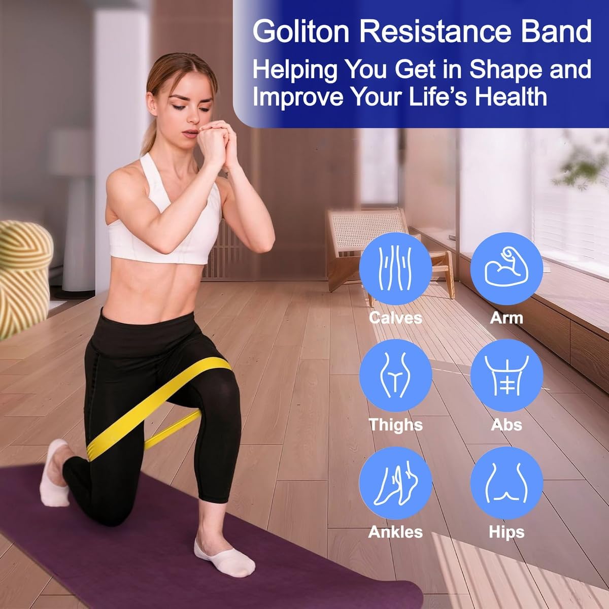 Resistance Loop Exercise Bands Exercise Bands for Home Fitness, Stretching, Strength Training, Physical Therapy,Elastic Workout Bands for Women Men Kids