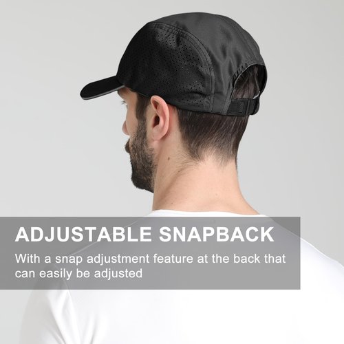 Oversize XXL Mens Quick Dry Baseball Cap Cooling Breathable Mesh Sports Cap Lightweight Snapback Hat for Big Head Black