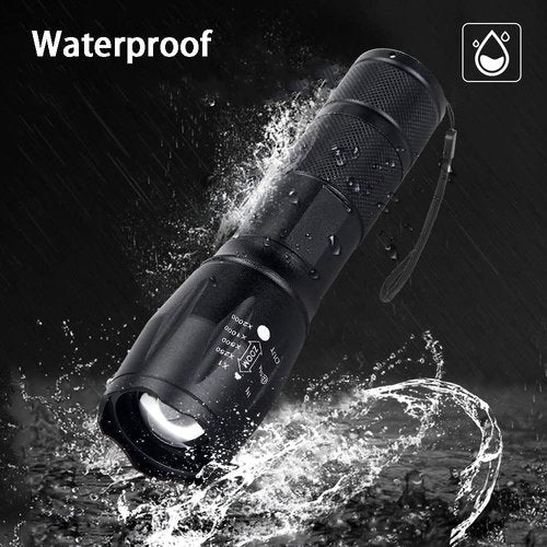 Rechargeable 250 Yards Red Light Flashlight, One Mode Long Range Light Super Bright Tactical Flashlight with Zoomable Waterproof Red Hunting Light for Astronomy Aviation Night Observation etc