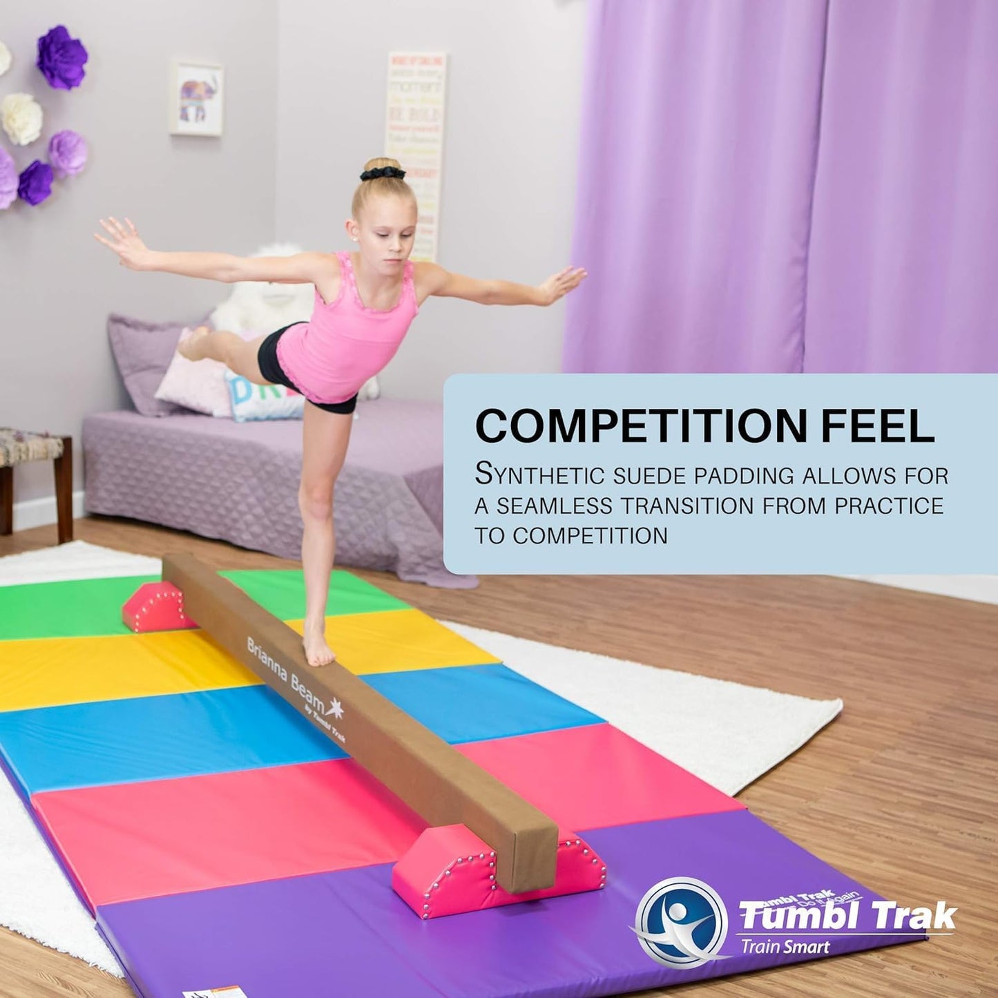 Tumbl Trak Brianna Balance Beam, Suede