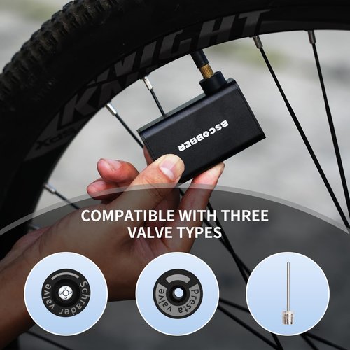 Mini Bike Pump, 100PSI Rechargeable Tiny Air Pump, Portable Floor air Pump with Presta & Schrader Valve for Road Bikes (No Guage)